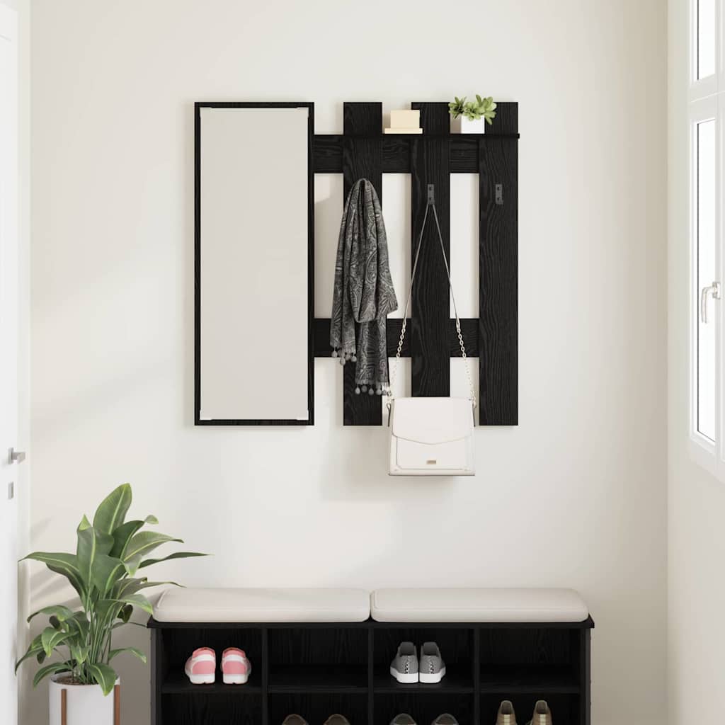 Wandgemonteerde kapstok Zwart Eiken 100 x 10 x 100 cm is nu te koop bij PeponiXL, paradijselijk wonen!