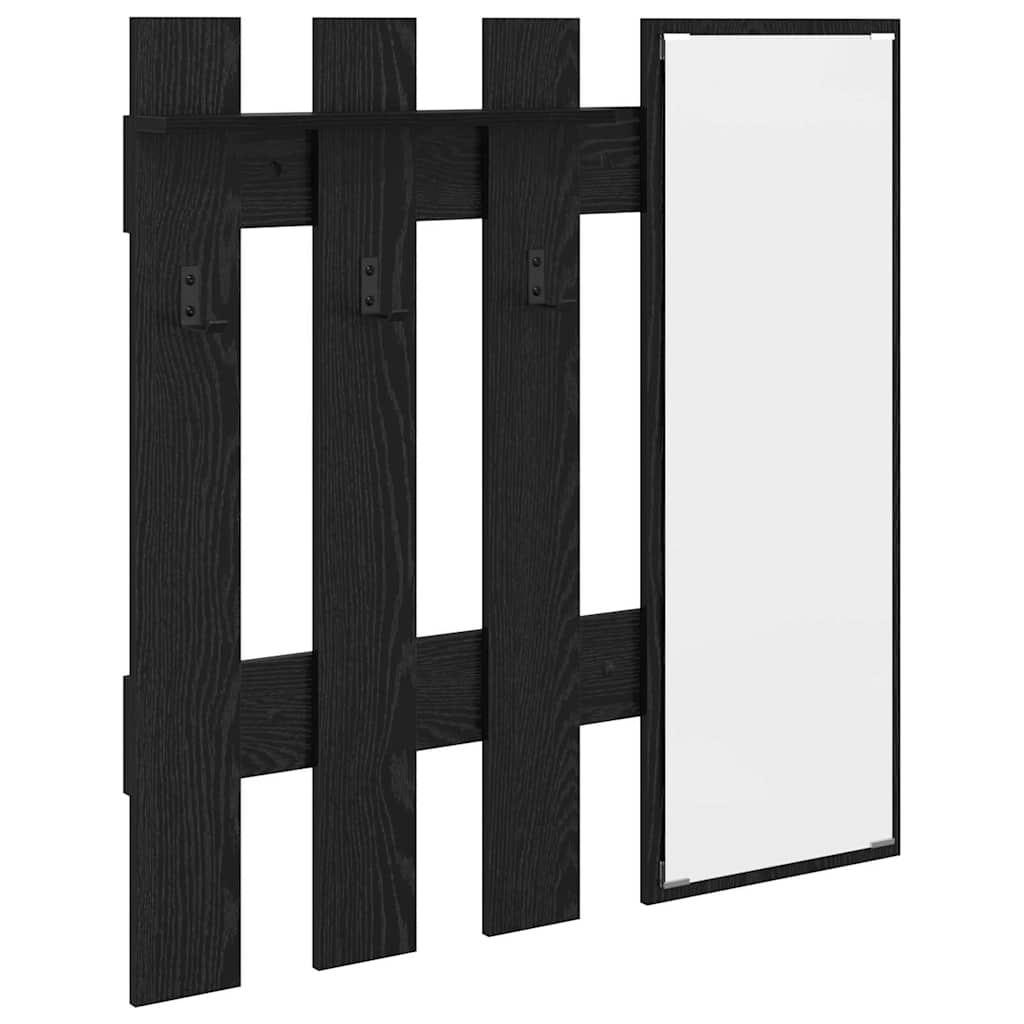 Wandgemonteerde kapstok Zwart Eiken 100 x 10 x 100 cm is nu te koop bij PeponiXL, paradijselijk wonen!
