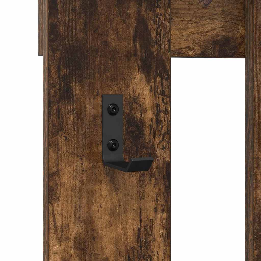 Wandgemonteerde kapstok Gerookt eiken 100 x 10 x 100 cm