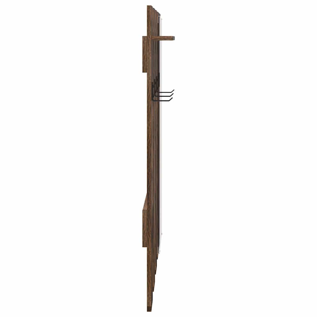 Wandgemonteerde kapstok Gerookt eiken 100 x 10 x 100 cm