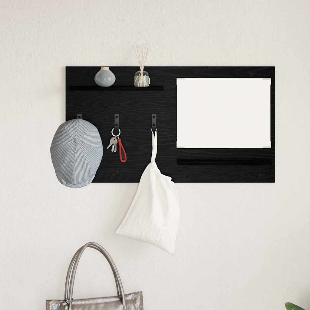 Wandgemonteerde kapstok met plank Zwart Eiken 90 x 10 x 50 cm is nu te koop bij PeponiXL, paradijselijk wonen!