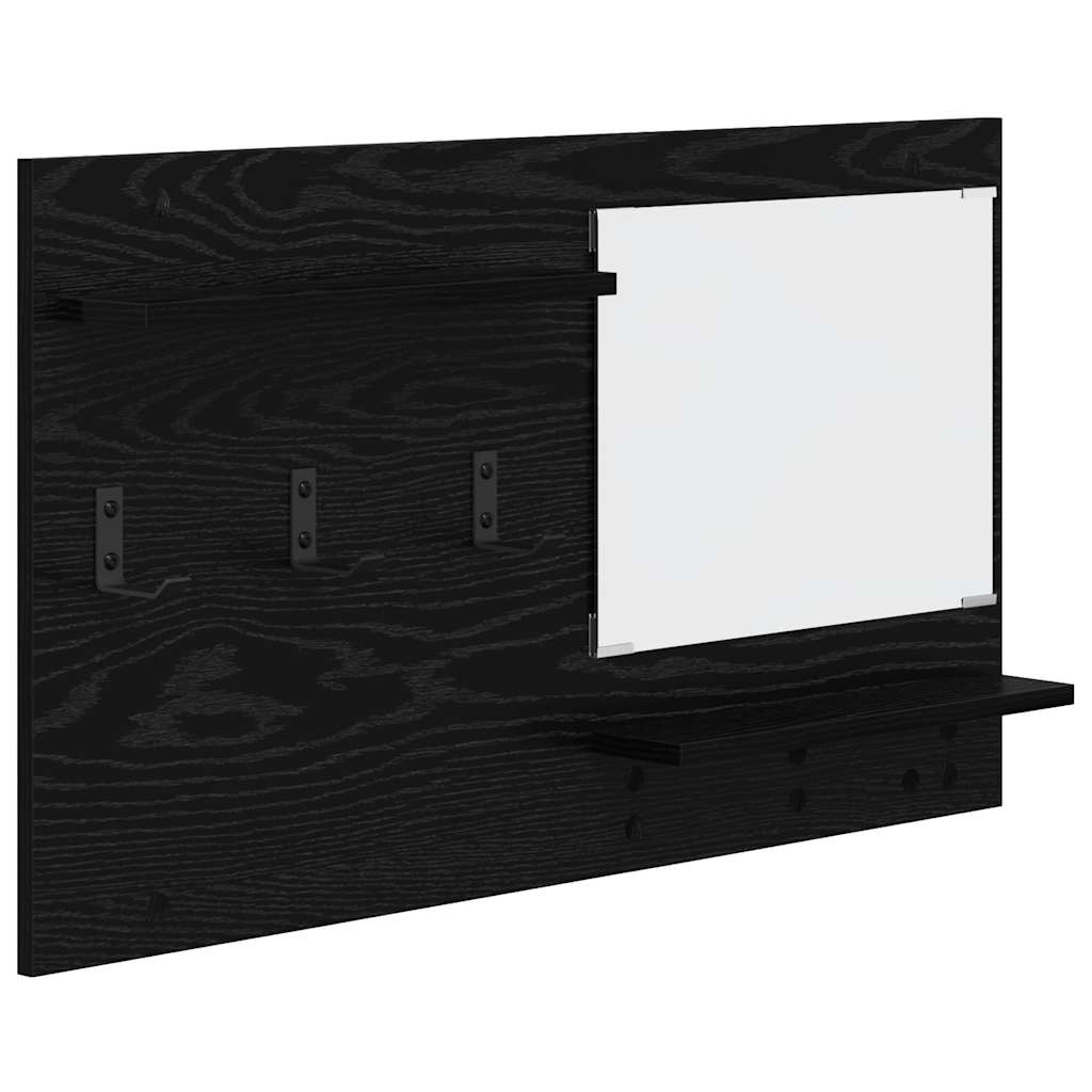 Wandgemonteerde kapstok met plank Zwart Eiken 90 x 10 x 50 cm is nu te koop bij PeponiXL, paradijselijk wonen!