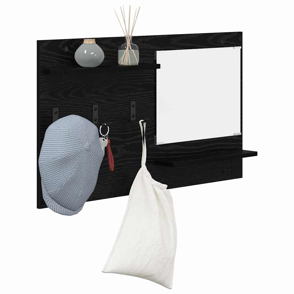 Wandgemonteerde kapstok met plank Zwart Eiken 90 x 10 x 50 cm is nu te koop bij PeponiXL, paradijselijk wonen!