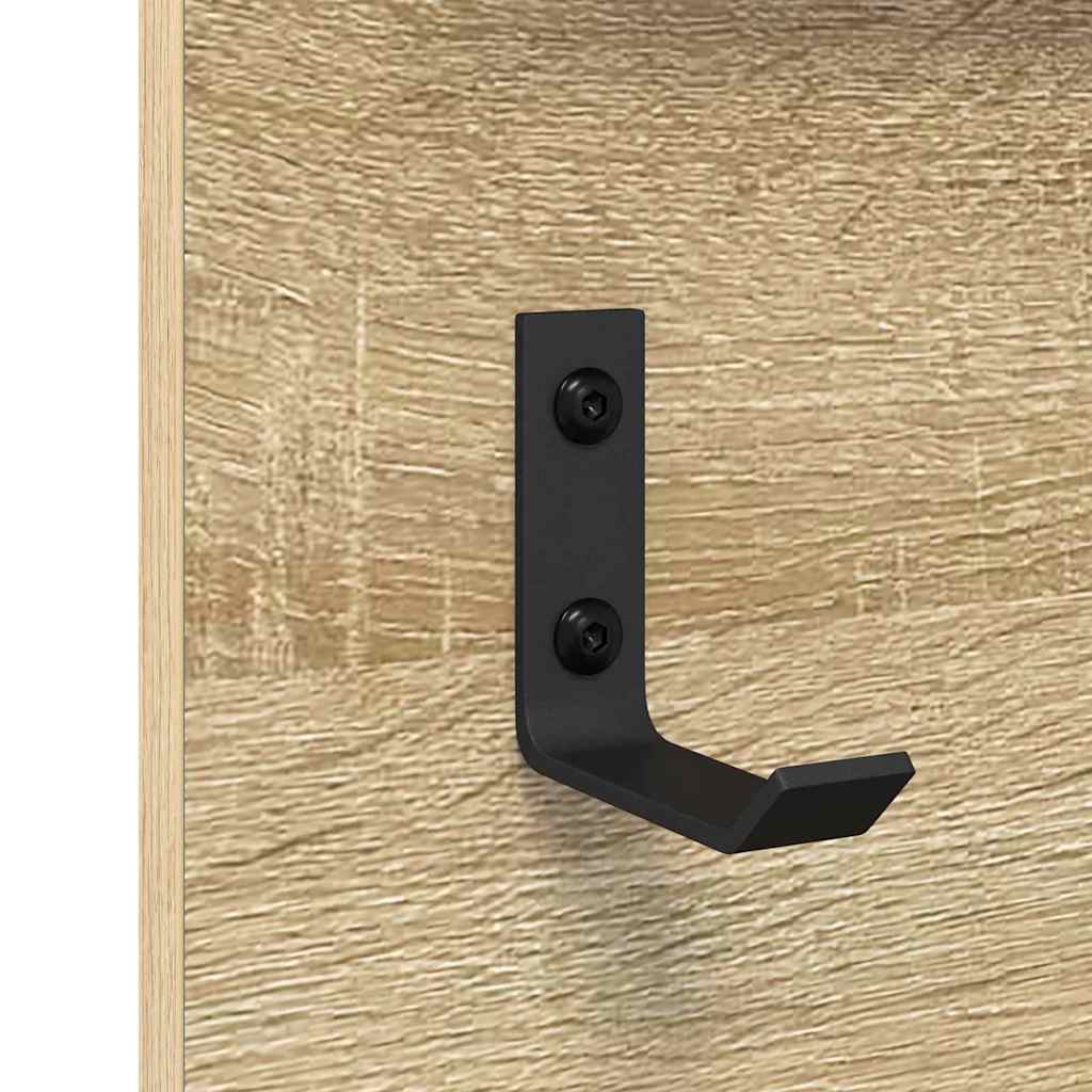Wandgemonteerde kapstok met plank Sonoma Eiken 90 x 10 x 50 cm is nu te koop bij PeponiXL, paradijselijk wonen!
