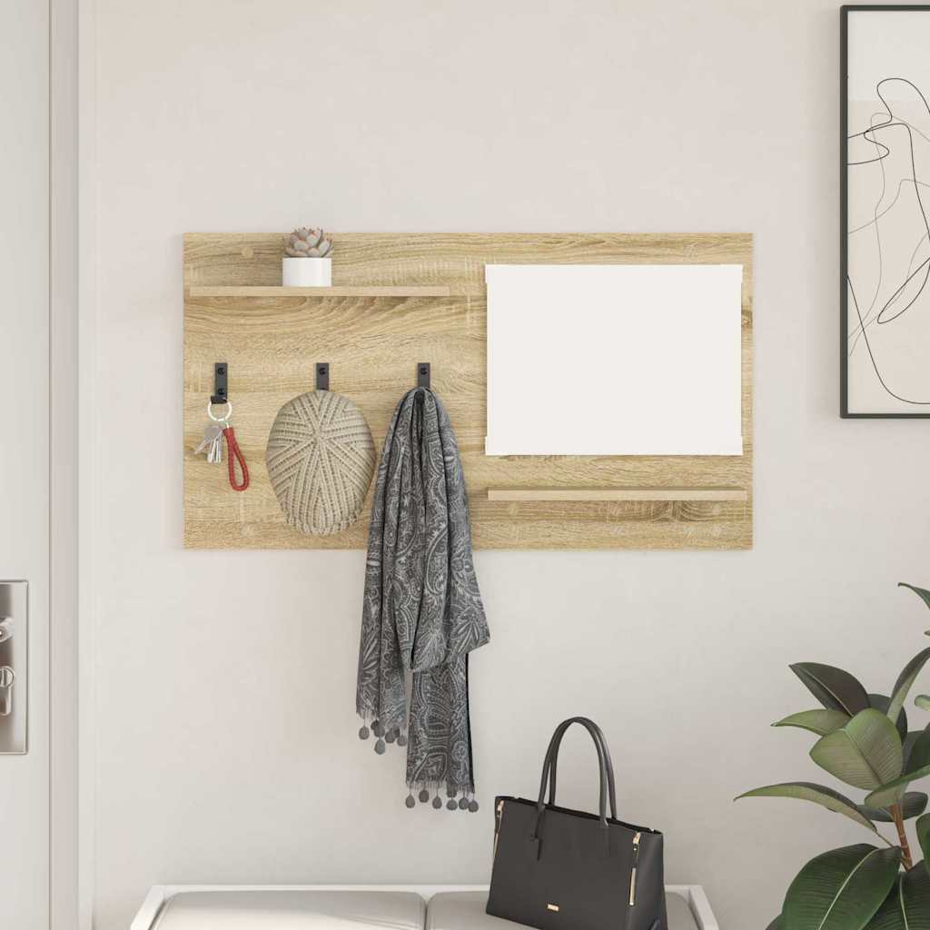 Wandgemonteerde kapstok met plank Sonoma Eiken 90 x 10 x 50 cm is nu te koop bij PeponiXL, paradijselijk wonen!