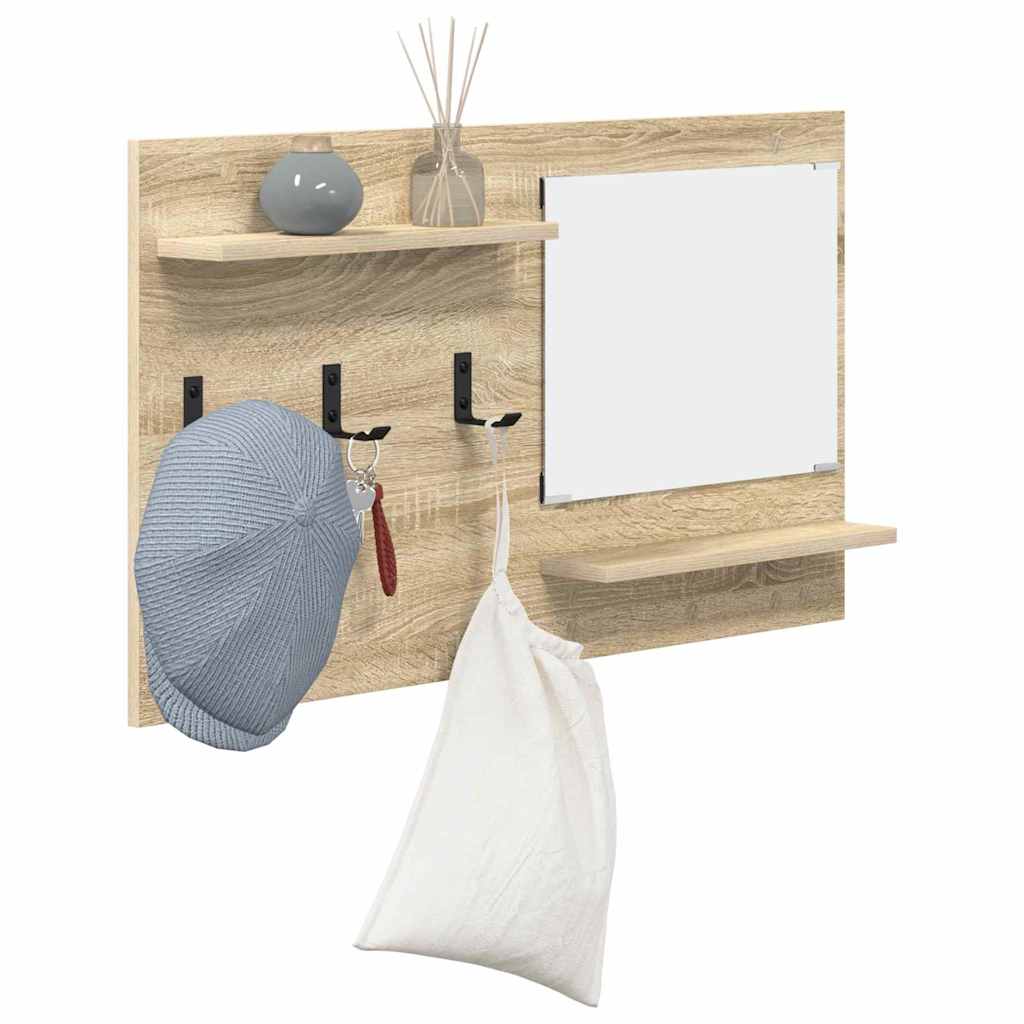 Wandgemonteerde kapstok met plank Sonoma Eiken 90 x 10 x 50 cm is nu te koop bij PeponiXL, paradijselijk wonen!