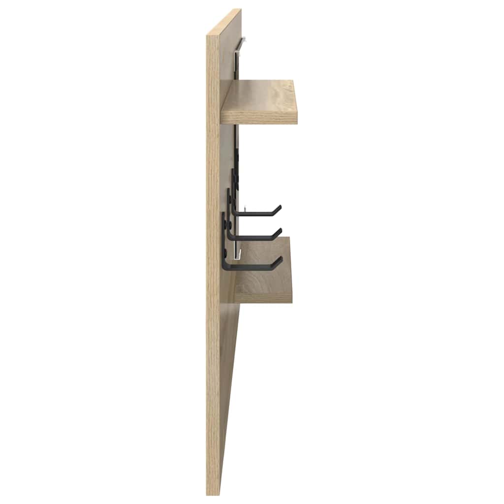 Wandgemonteerde kapstok met plank Sonoma Eiken 90 x 10 x 50 cm is nu te koop bij PeponiXL, paradijselijk wonen!