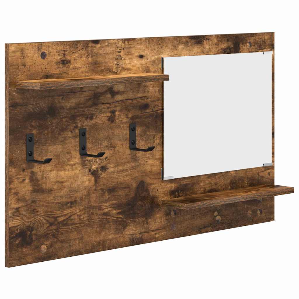 Wandgemonteerde kapstok met plank Gerookt eiken 90 x 10 x 50 cm is nu te koop bij PeponiXL, paradijselijk wonen!