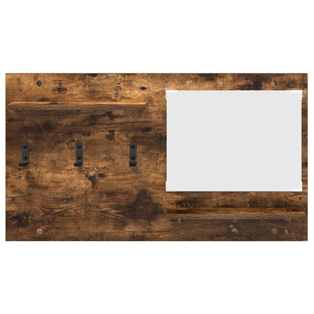 Wandgemonteerde kapstok met plank Gerookt eiken 90 x 10 x 50 cm is nu te koop bij PeponiXL, paradijselijk wonen!