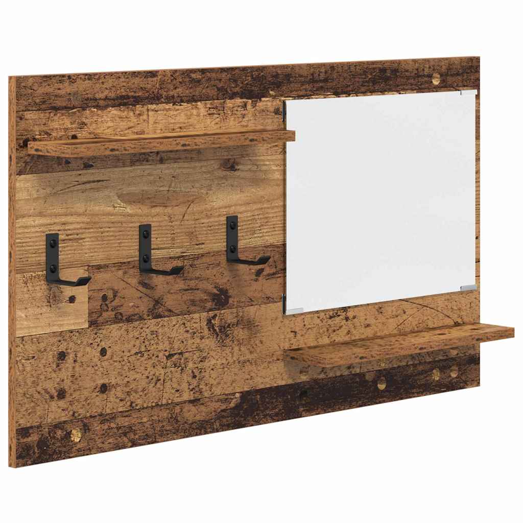 Wandgemonteerde kapstok Oudhout 90 x 10 x 50 cm Bewerkt hout is nu te koop bij PeponiXL, paradijselijk wonen!