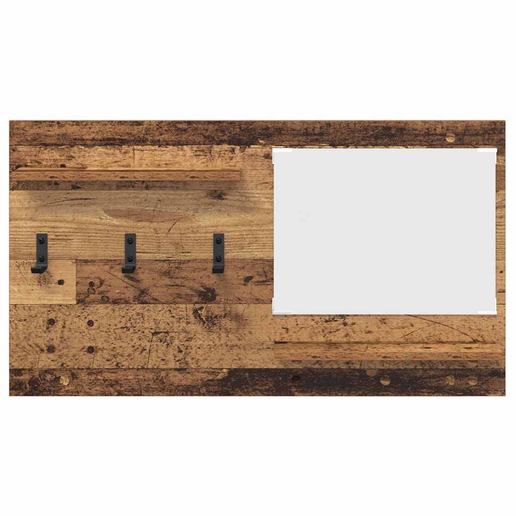 Wandgemonteerde kapstok Oudhout 90 x 10 x 50 cm Bewerkt hout is nu te koop bij PeponiXL, paradijselijk wonen!