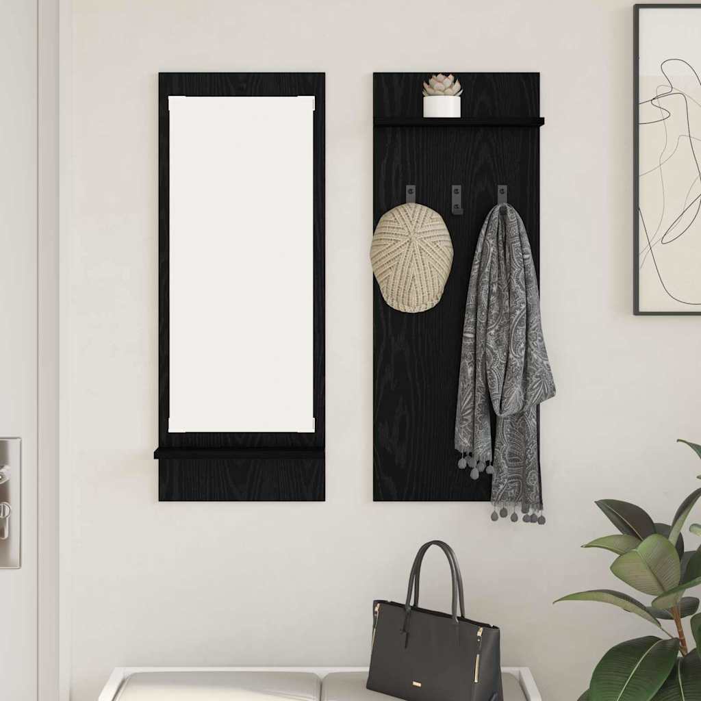 Wandgemonteerde kapstok met plank Zwart Eiken 70 x 10 x 90 cm is nu te koop bij PeponiXL, paradijselijk wonen!
