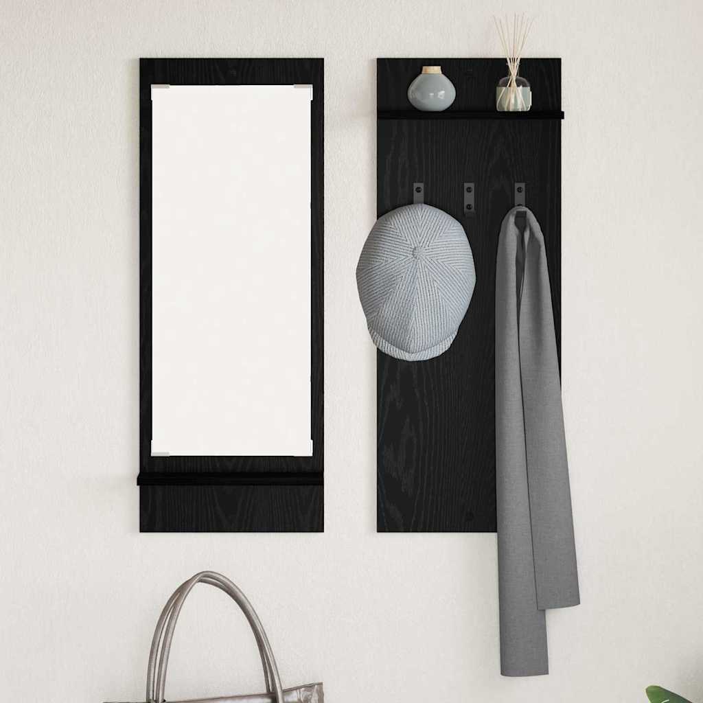 Wandgemonteerde kapstok met plank Zwart Eiken 70 x 10 x 90 cm is nu te koop bij PeponiXL, paradijselijk wonen!