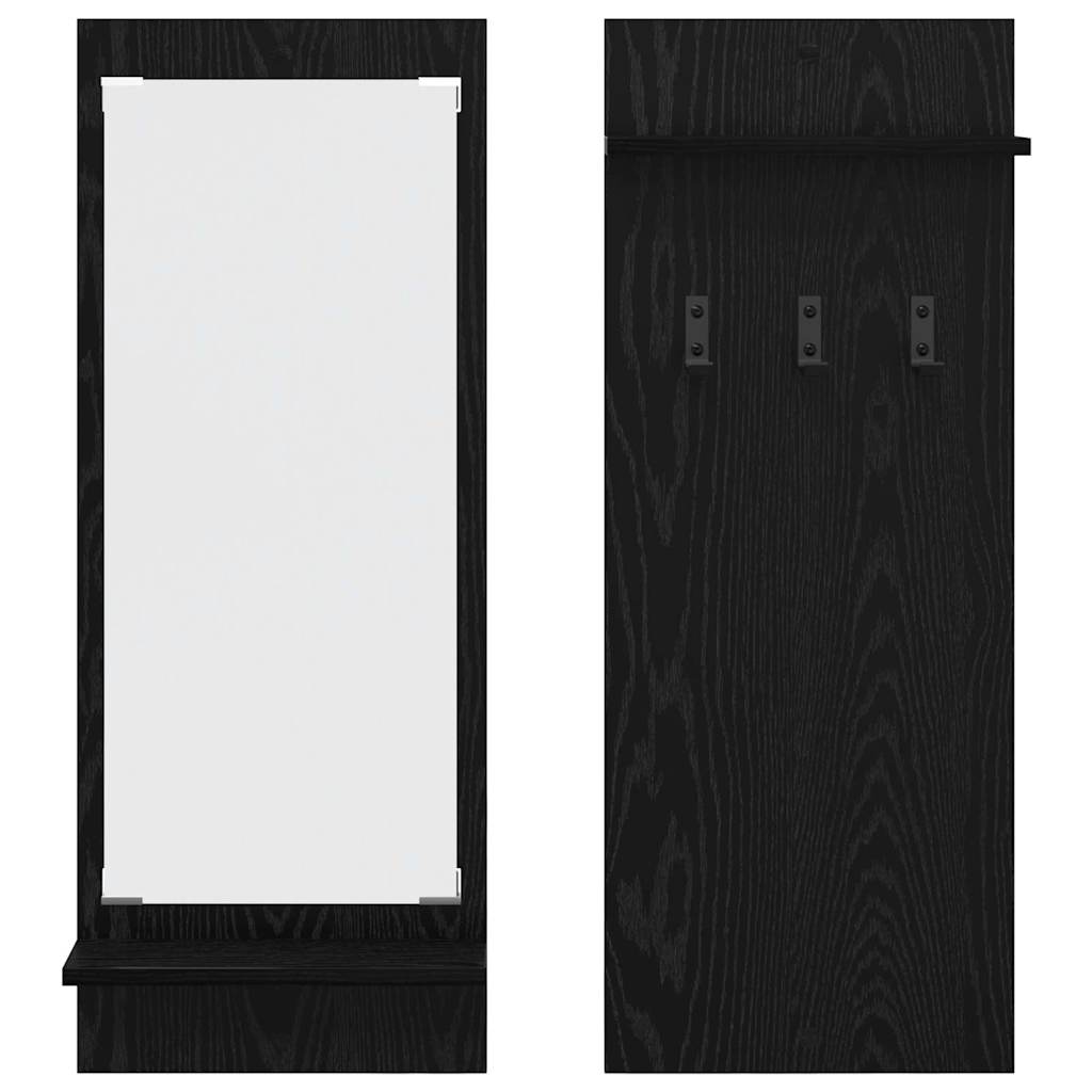 Wandgemonteerde kapstok met plank Zwart Eiken 70 x 10 x 90 cm is nu te koop bij PeponiXL, paradijselijk wonen!