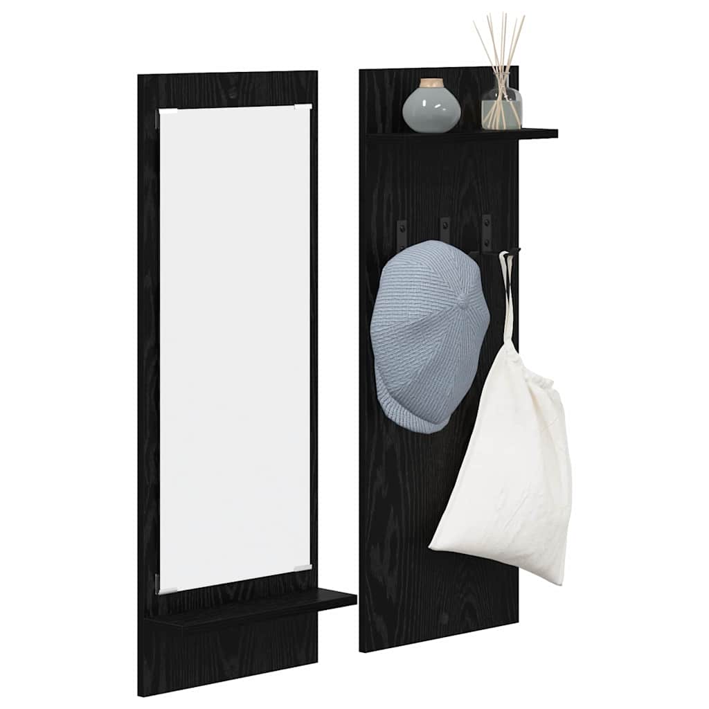 Wandgemonteerde kapstok met plank Zwart Eiken 70 x 10 x 90 cm is nu te koop bij PeponiXL, paradijselijk wonen!