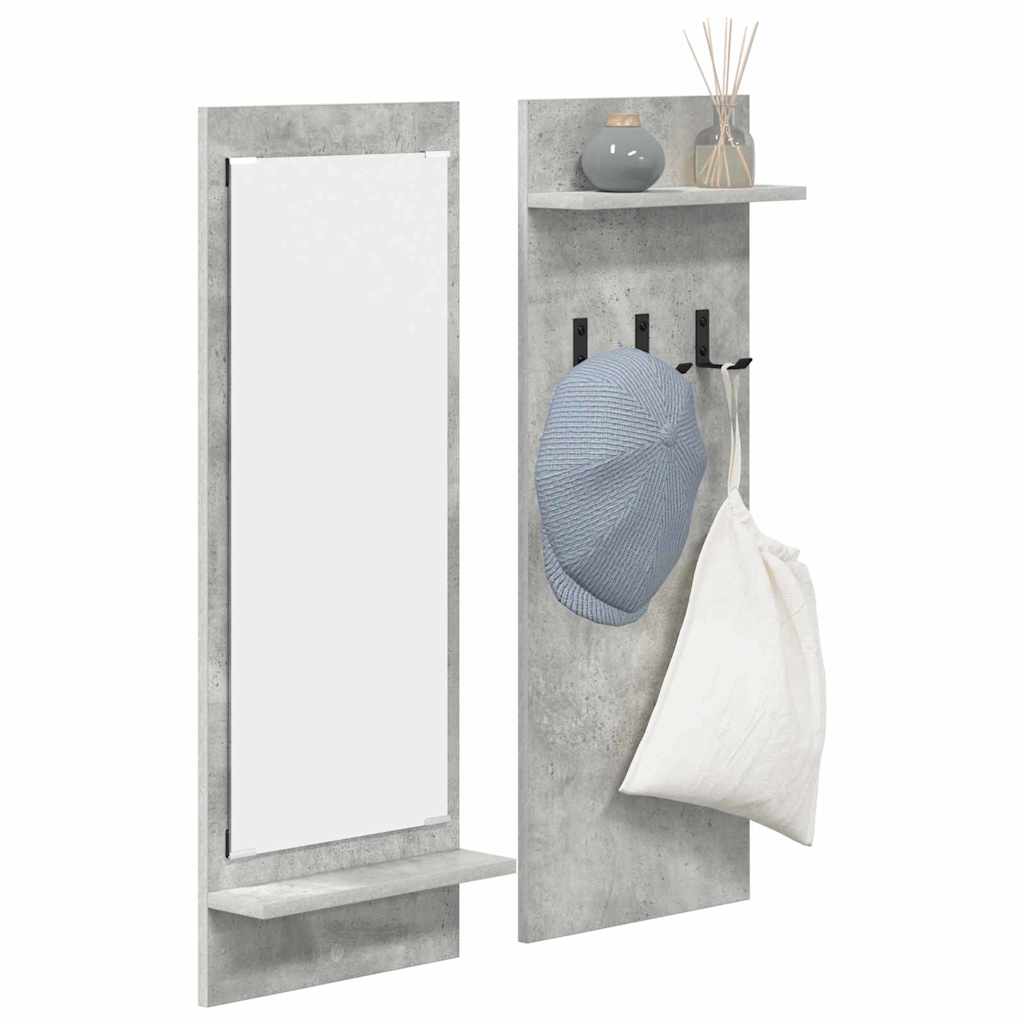 Wandgemonteerde kapstok met plank Beton Grijs 70 x 10 x 90 cm is nu te koop bij PeponiXL, paradijselijk wonen!