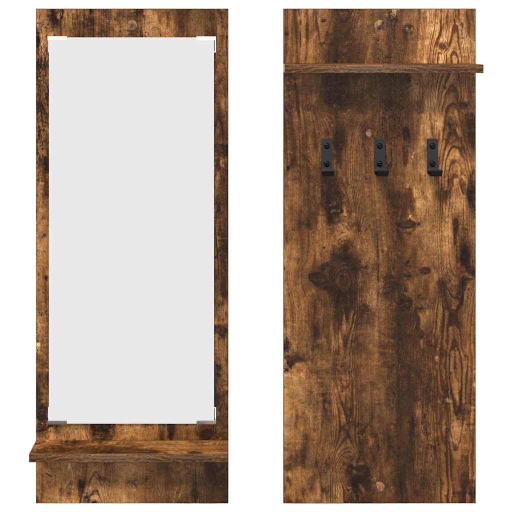 Wandgemonteerde kapstok met plank Gerookt eiken 70 x 10 x 90 cm is nu te koop bij PeponiXL, paradijselijk wonen!