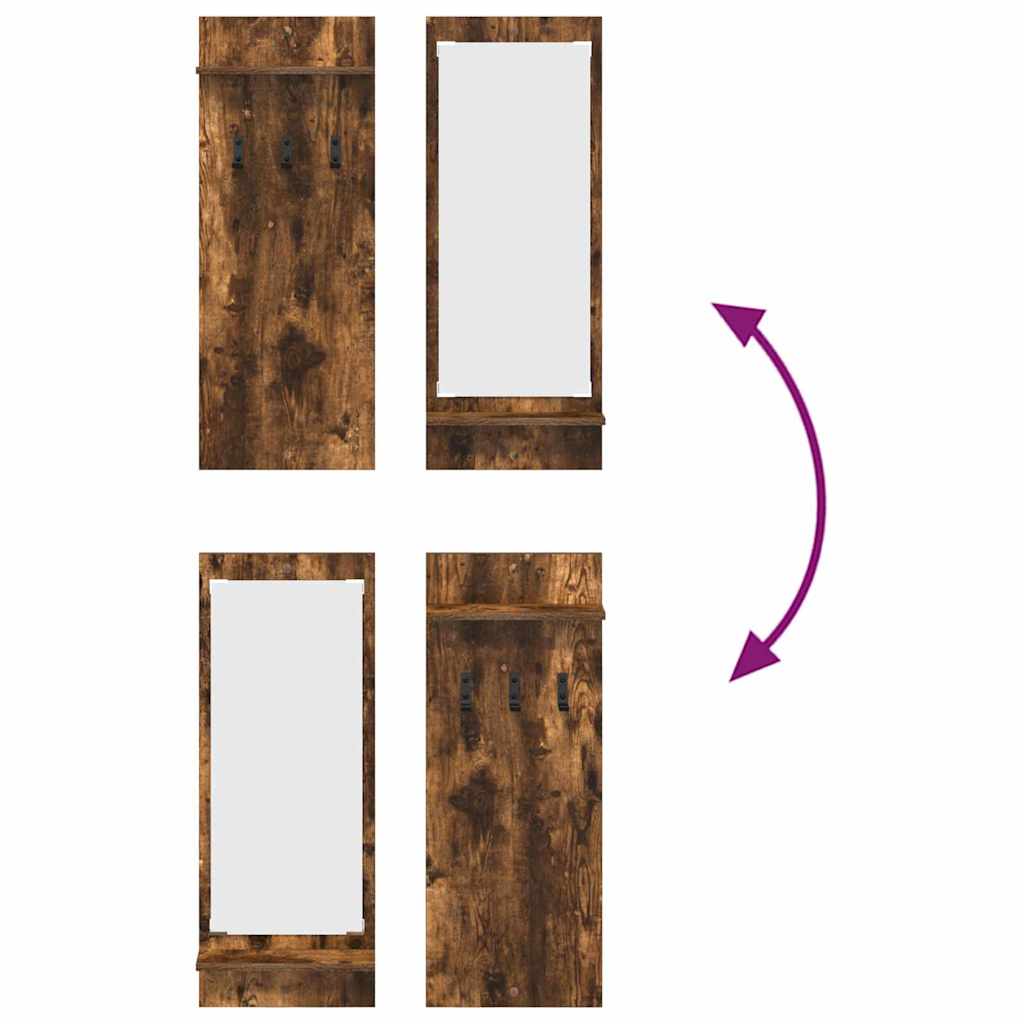 Wandgemonteerde kapstok met plank Gerookt eiken 70 x 10 x 90 cm is nu te koop bij PeponiXL, paradijselijk wonen!
