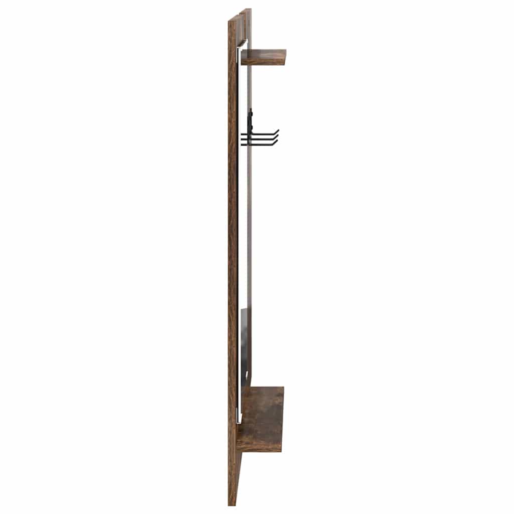 Wandgemonteerde kapstok met plank Gerookt eiken 70 x 10 x 90 cm is nu te koop bij PeponiXL, paradijselijk wonen!