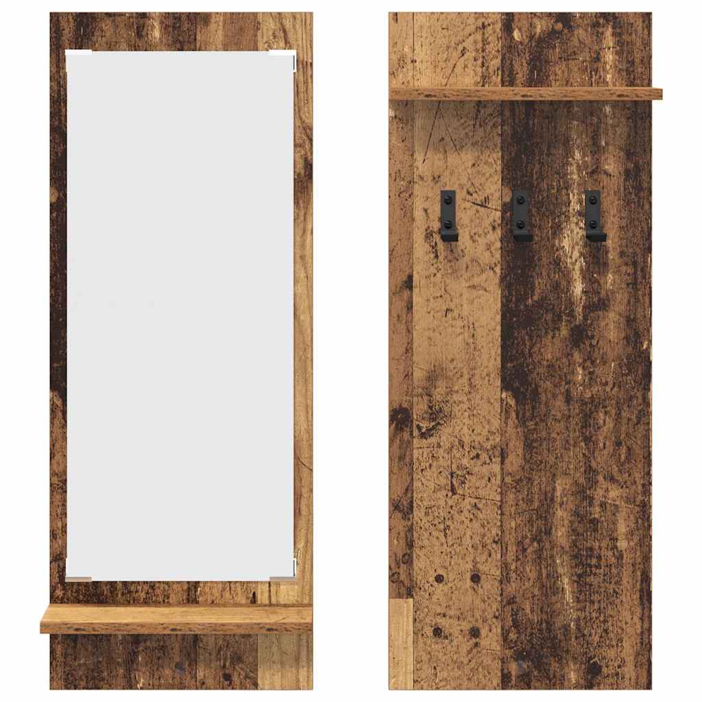 Wandgemonteerde kapstok Oudhout 70 x 10 x 90 cm Bewerkt hout is nu te koop bij PeponiXL, paradijselijk wonen!