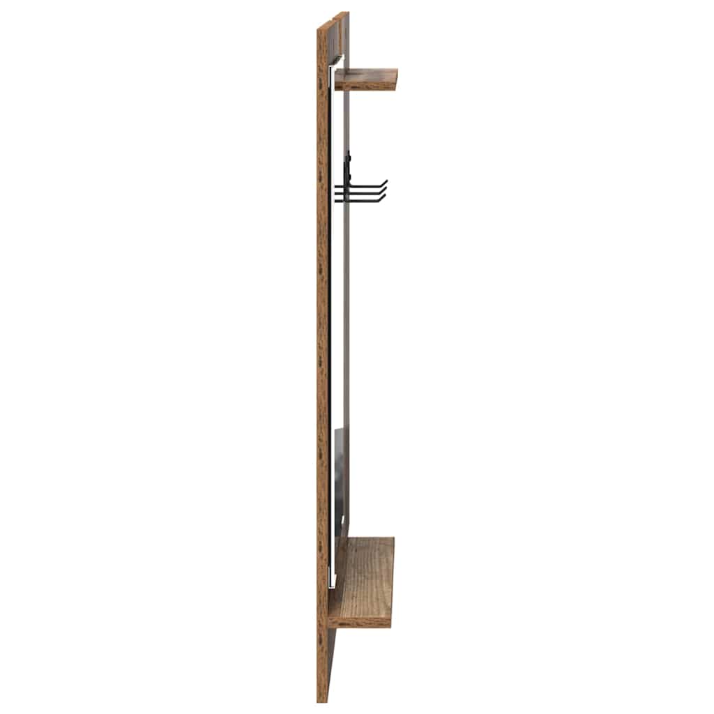 Wandgemonteerde kapstok Oudhout 70 x 10 x 90 cm Bewerkt hout is nu te koop bij PeponiXL, paradijselijk wonen!