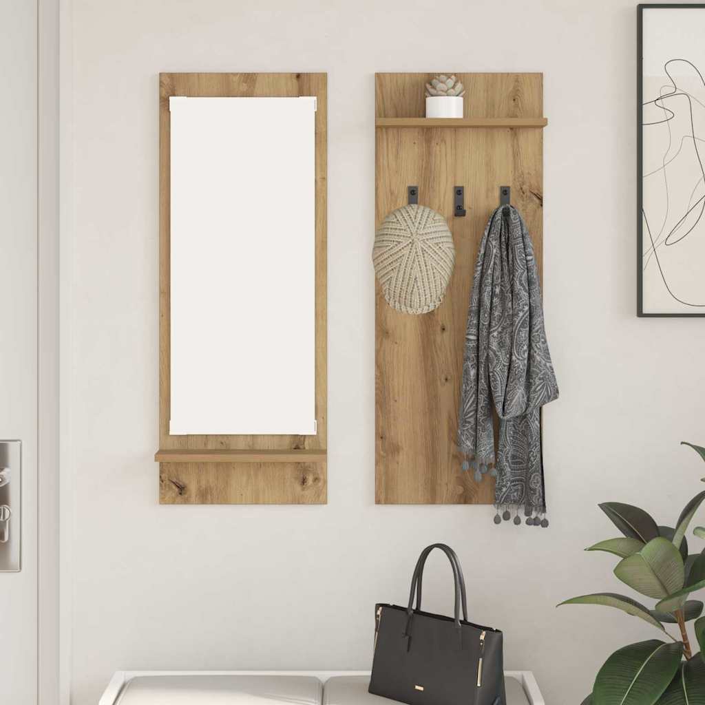 Wandgemonteerde kapstok met plank Artisan Eiken 70 x 10 x 90 cm is nu te koop bij PeponiXL, paradijselijk wonen!
