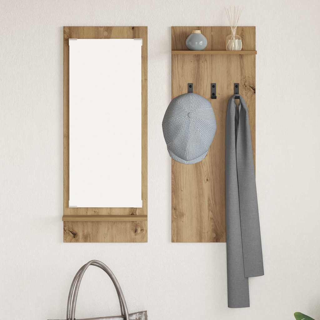 Wandgemonteerde kapstok met plank Artisan Eiken 70 x 10 x 90 cm is nu te koop bij PeponiXL, paradijselijk wonen!