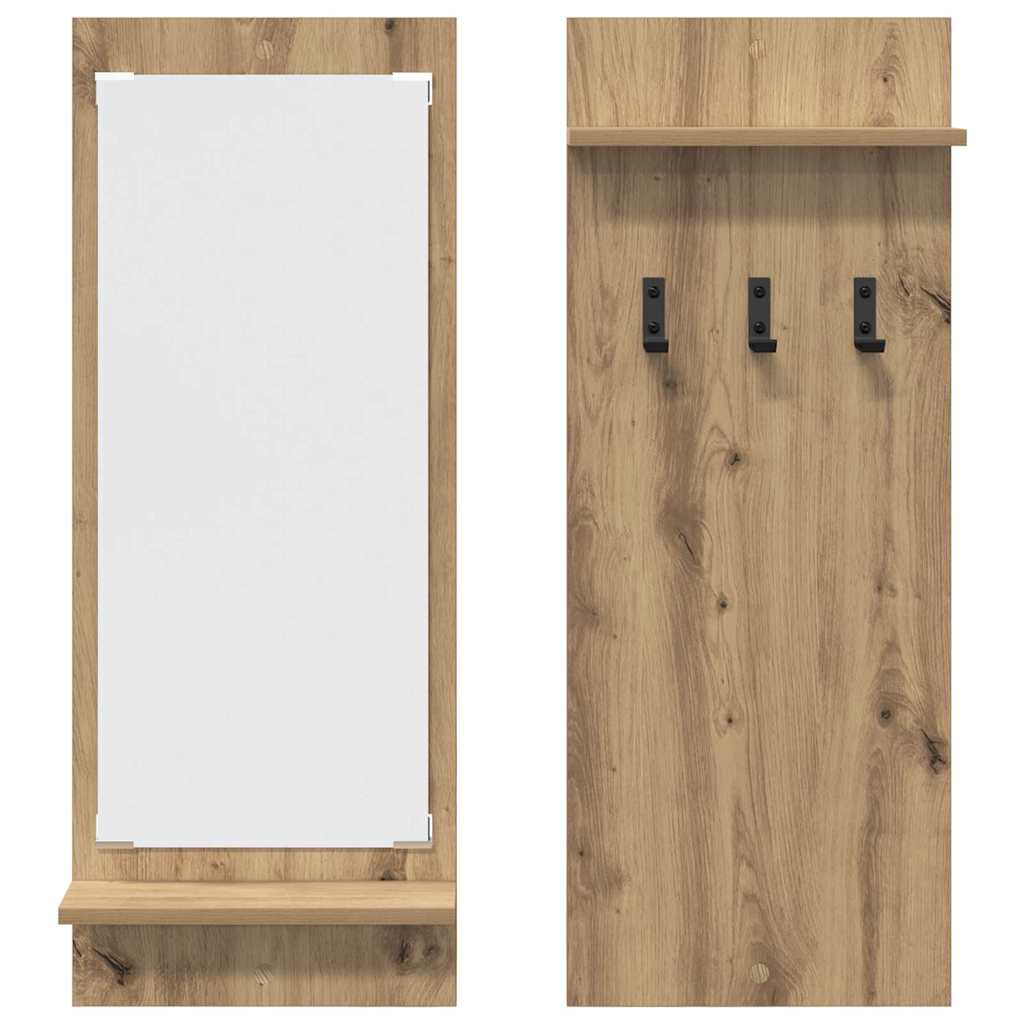 Wandgemonteerde kapstok met plank Artisan Eiken 70 x 10 x 90 cm is nu te koop bij PeponiXL, paradijselijk wonen!