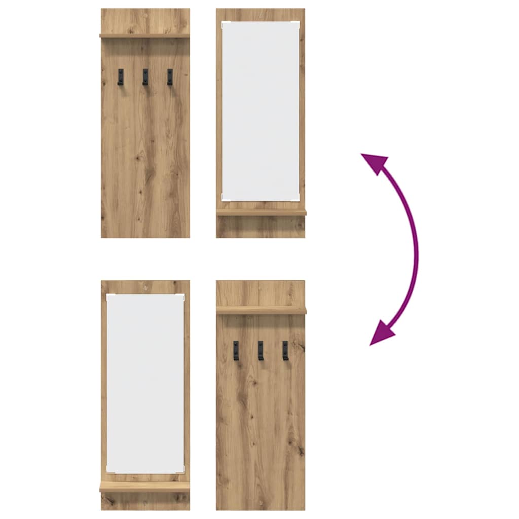 Wandgemonteerde kapstok met plank Artisan Eiken 70 x 10 x 90 cm is nu te koop bij PeponiXL, paradijselijk wonen!
