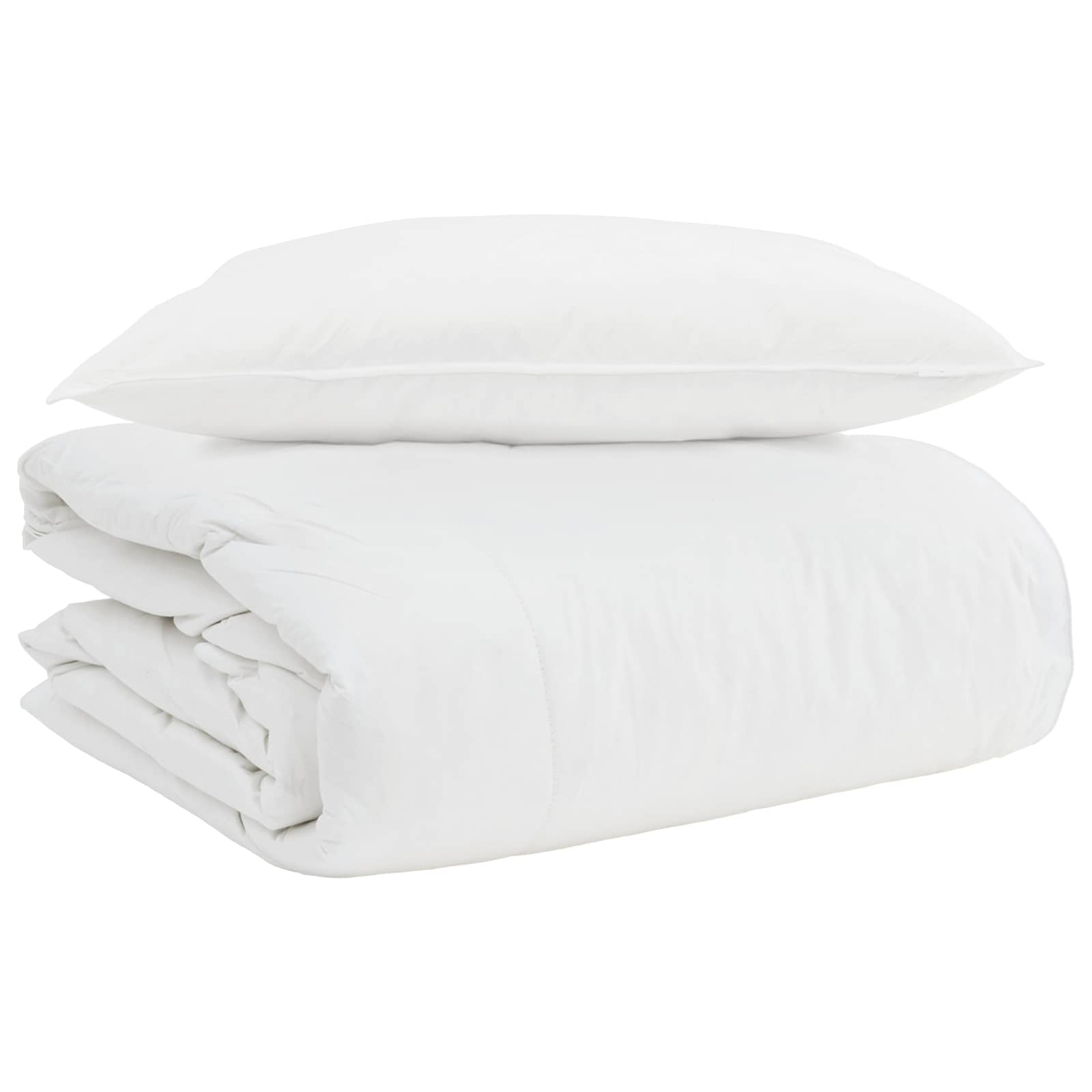 2-in-1 Dekbed met kussen 2 pcs Wit Donsveertjes is nu te koop bij PeponiXL, paradijselijk wonen!