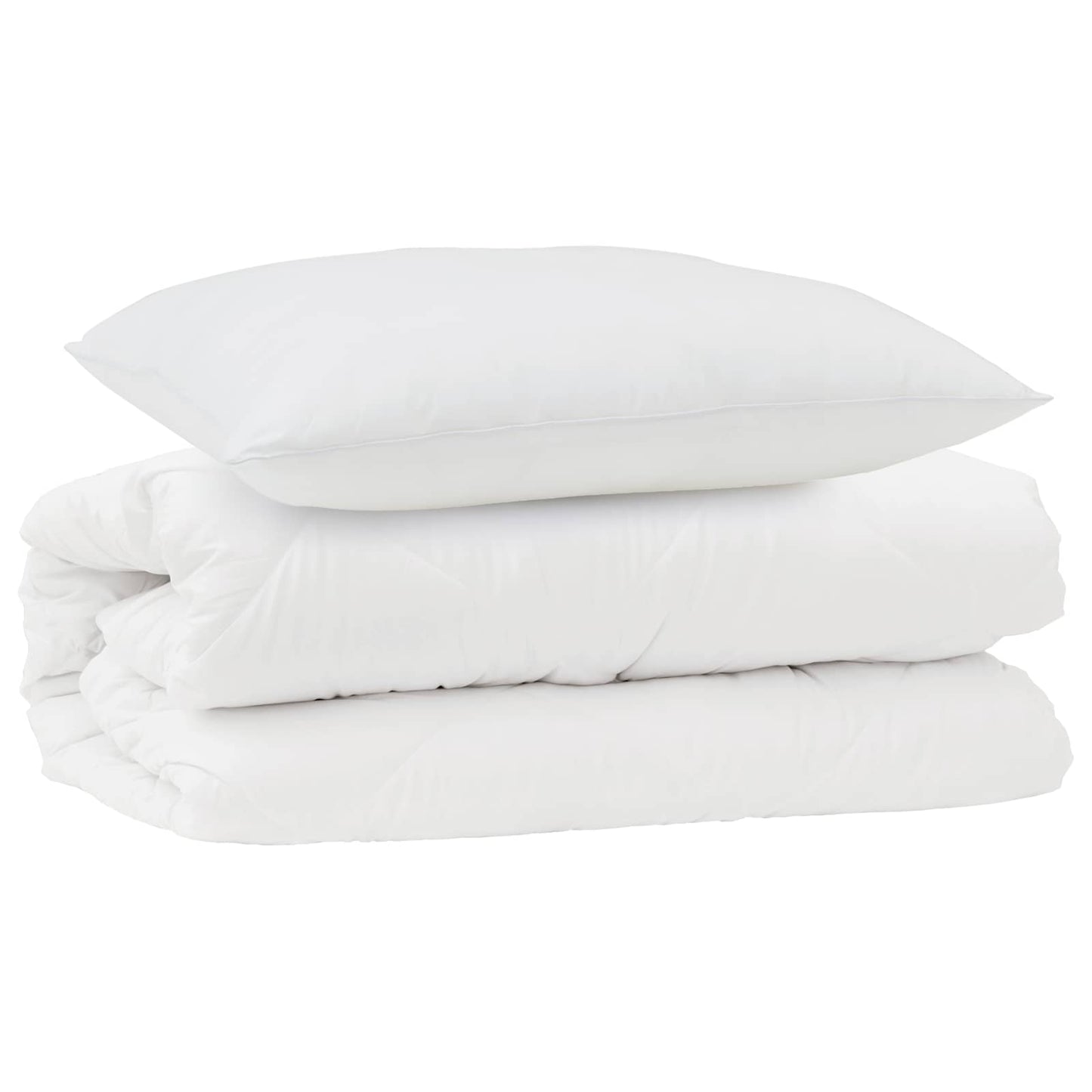 Dekbed Set met kussen 2 st Wit Microfibre
