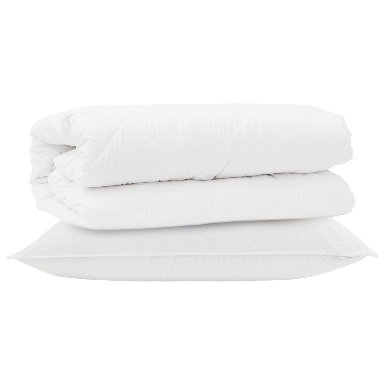 Dekbed Set met kussen 2 pcs Wit Microfibre is nu te koop bij PeponiXL, paradijselijk wonen!