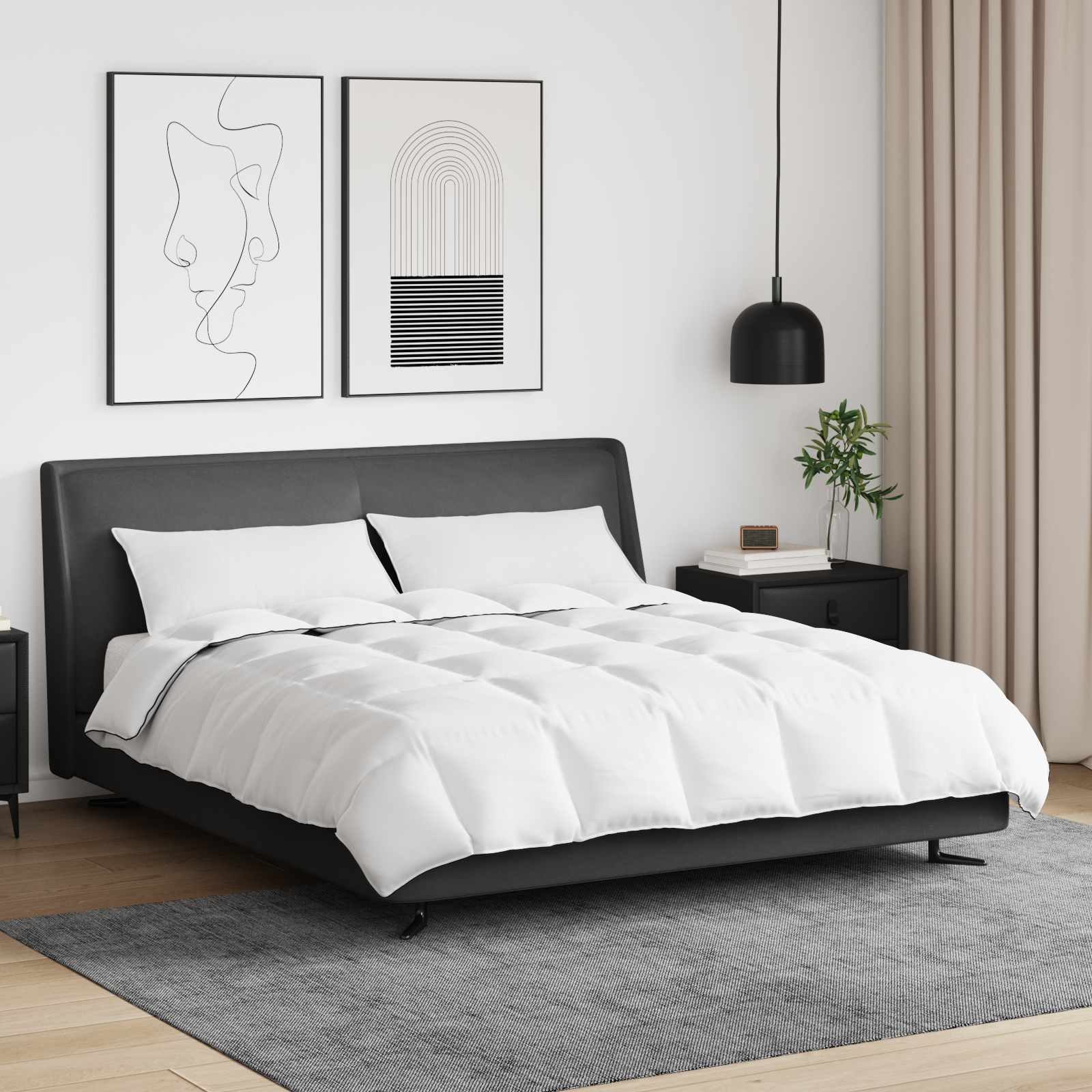 Winter Dekbed met kussen 3 pcs Wit Donsveertjes is nu te koop bij PeponiXL, paradijselijk wonen!