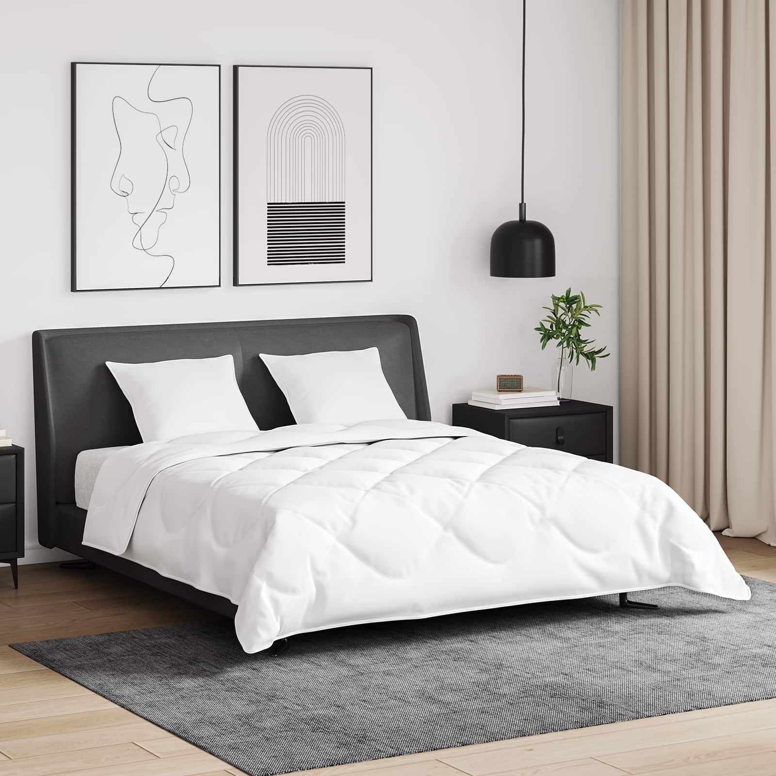 Dekbed Set met kussen 3 pcs Wit Donsveertjes is nu te koop bij PeponiXL, paradijselijk wonen!