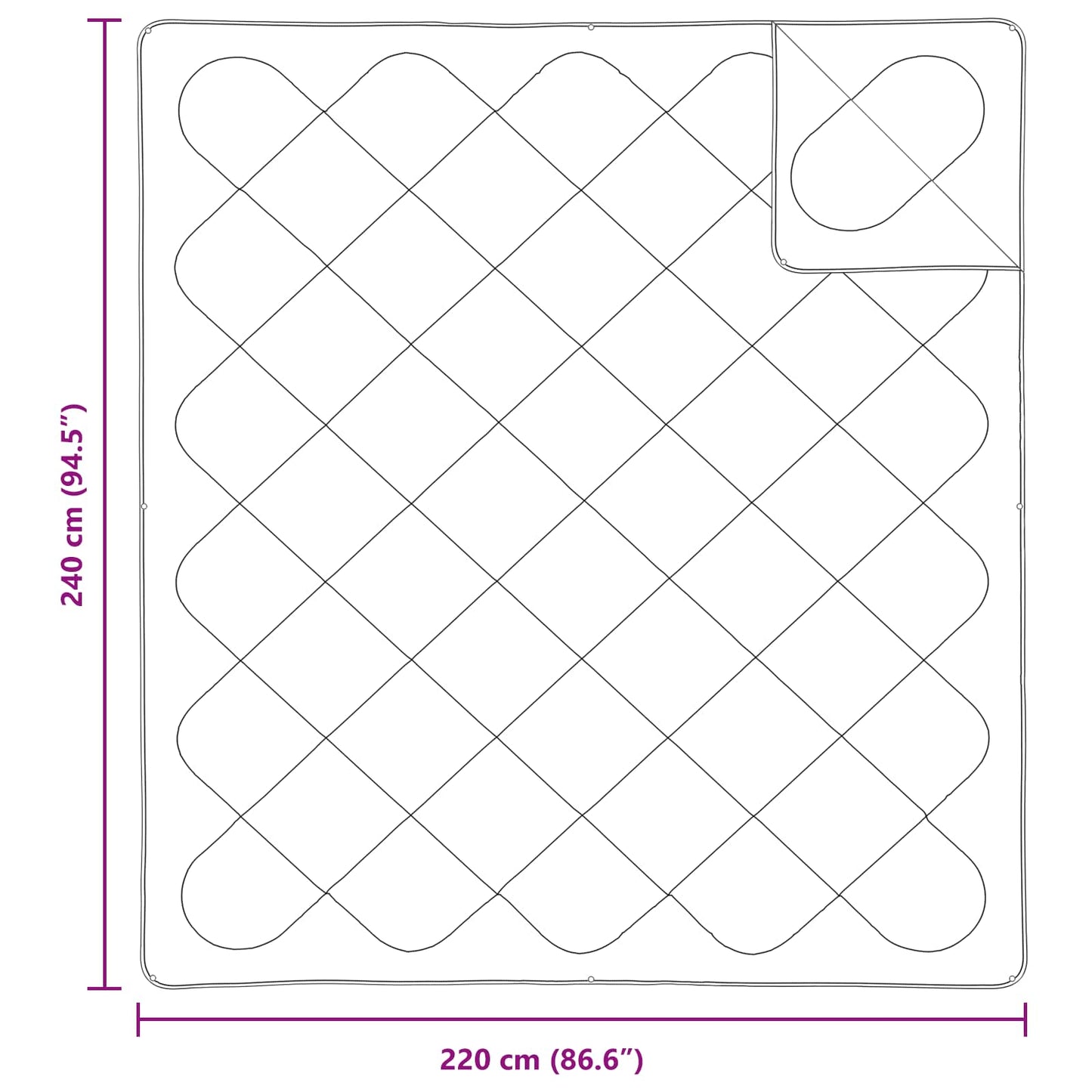 Dekbed met kussen 3 pcs Wit Microfibre