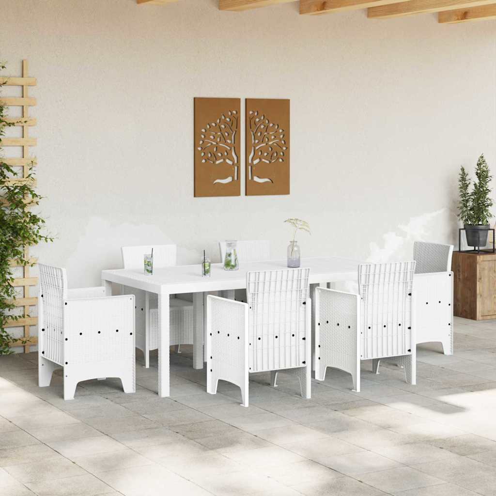 Tuinstafel Wit 200 x 100 x 73 cm poly rattan is nu te koop bij PeponiXL, paradijselijk wonen!