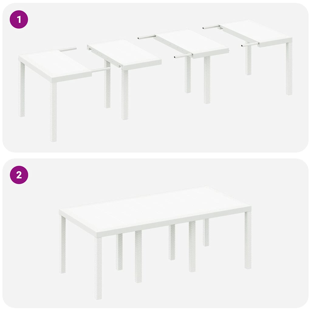 Tuinstafel Wit 200 x 100 x 73 cm poly rattan is nu te koop bij PeponiXL, paradijselijk wonen!