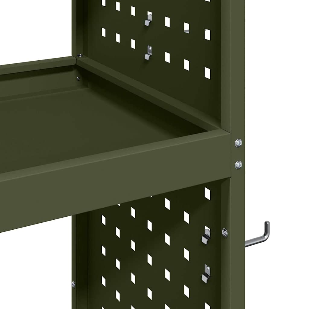 Gereedschapswagen Olijf Groen 75 x 35 x 73 cm Koudgewalst staal is nu te koop bij PeponiXL, paradijselijk wonen!