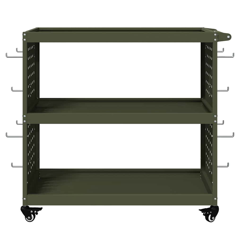 Gereedschapswagen Olijf Groen 75 x 35 x 73 cm Koudgewalst staal is nu te koop bij PeponiXL, paradijselijk wonen!