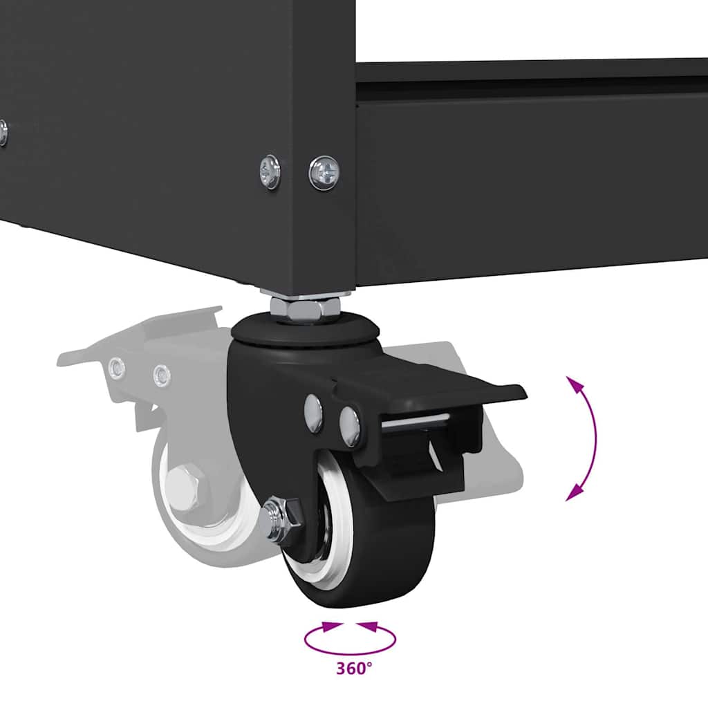 Gereedschapswagen Zwart 65 x 35 x 111 cm Koudgewalst staal is nu te koop bij PeponiXL, paradijselijk wonen!