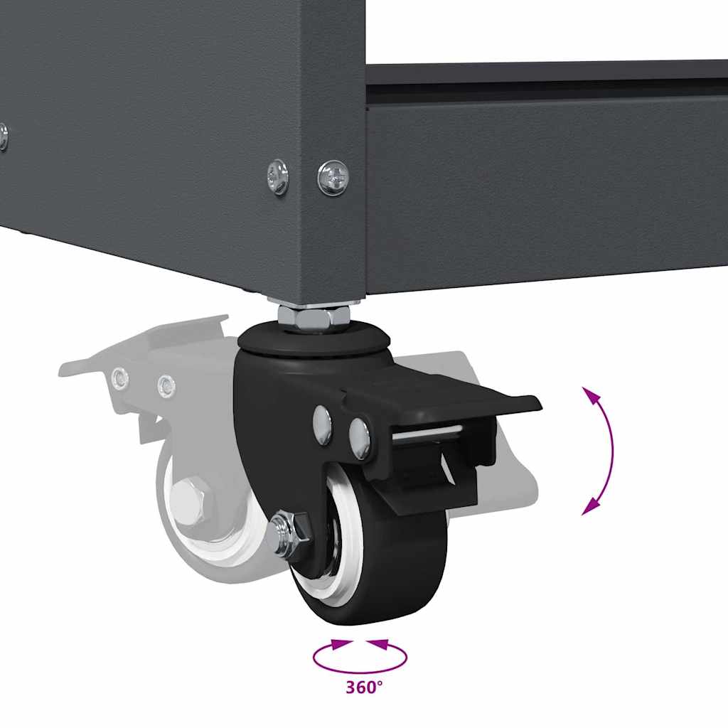 Gereedschapswagen Antraciet 65 x 35 x 111 cm Koudgewalst staal is nu te koop bij PeponiXL, paradijselijk wonen!