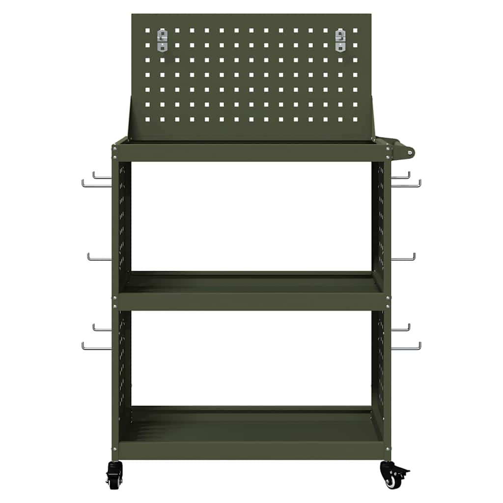 Gereedschapswagen met plank Olijf Groen 65 x 35 x 111 cm is nu te koop bij PeponiXL, paradijselijk wonen!