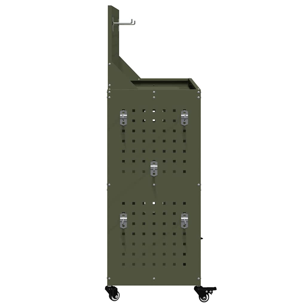 Gereedschapswagen met plank Olijf Groen 65 x 35 x 111 cm is nu te koop bij PeponiXL, paradijselijk wonen!