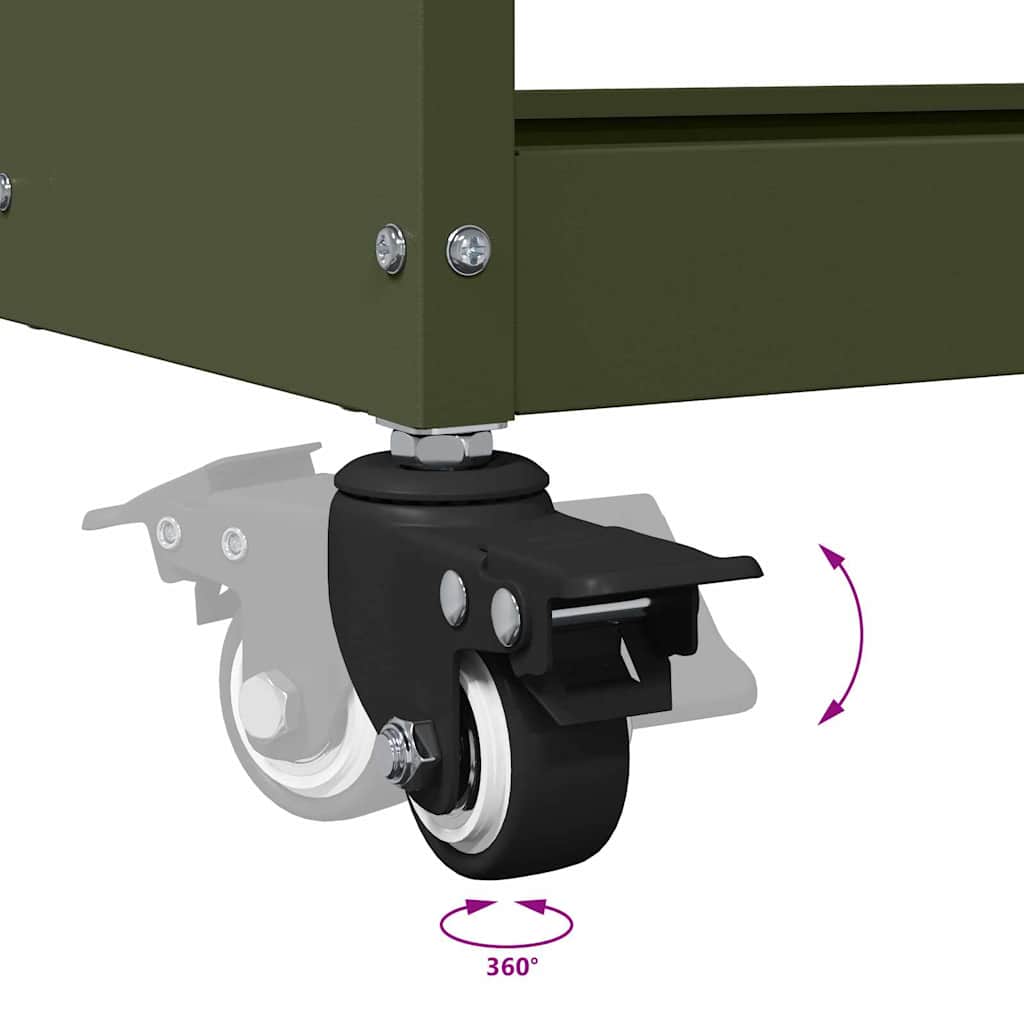 Gereedschapswagen met plank Olijf Groen 65 x 35 x 111 cm is nu te koop bij PeponiXL, paradijselijk wonen!