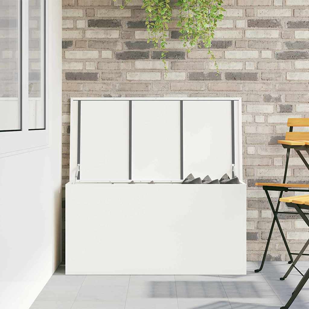 Buitenopslagdoos Wit 100 x 50,5 x 50 cm Staal is nu te koop bij PeponiXL, paradijselijk wonen!