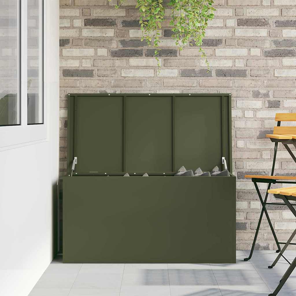 Buitenopslagdoos Olijf Groen 100 x 50,5 x 50 cm Staal is nu te koop bij PeponiXL, paradijselijk wonen!