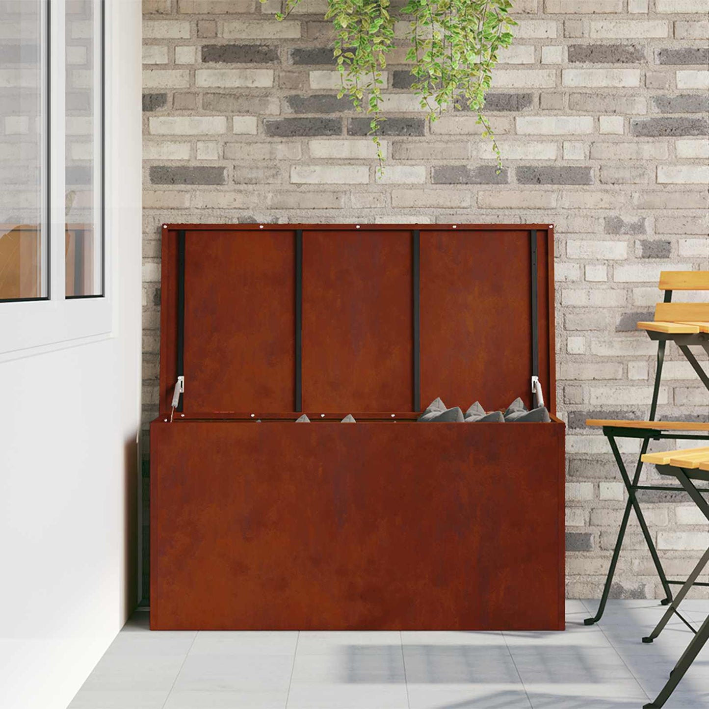 Buitenopslagdoos Roestig 100 x 50,5 x 50 cm Staal is nu te koop bij PeponiXL, paradijselijk wonen!