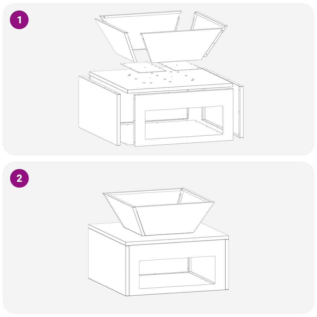Vuurkorf Zwart 50 x 50 x 40 cm Staal is nu te koop bij PeponiXL, paradijselijk wonen!