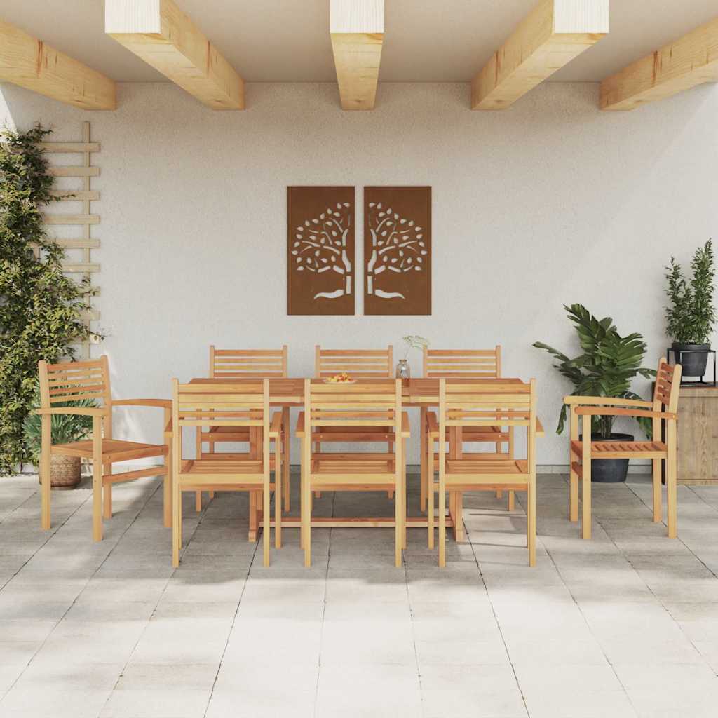 Stoel 8 pcs Bruin 56 x 55 x 90.5 cm Massief Teakhout is nu te koop bij PeponiXL, paradijselijk wonen!