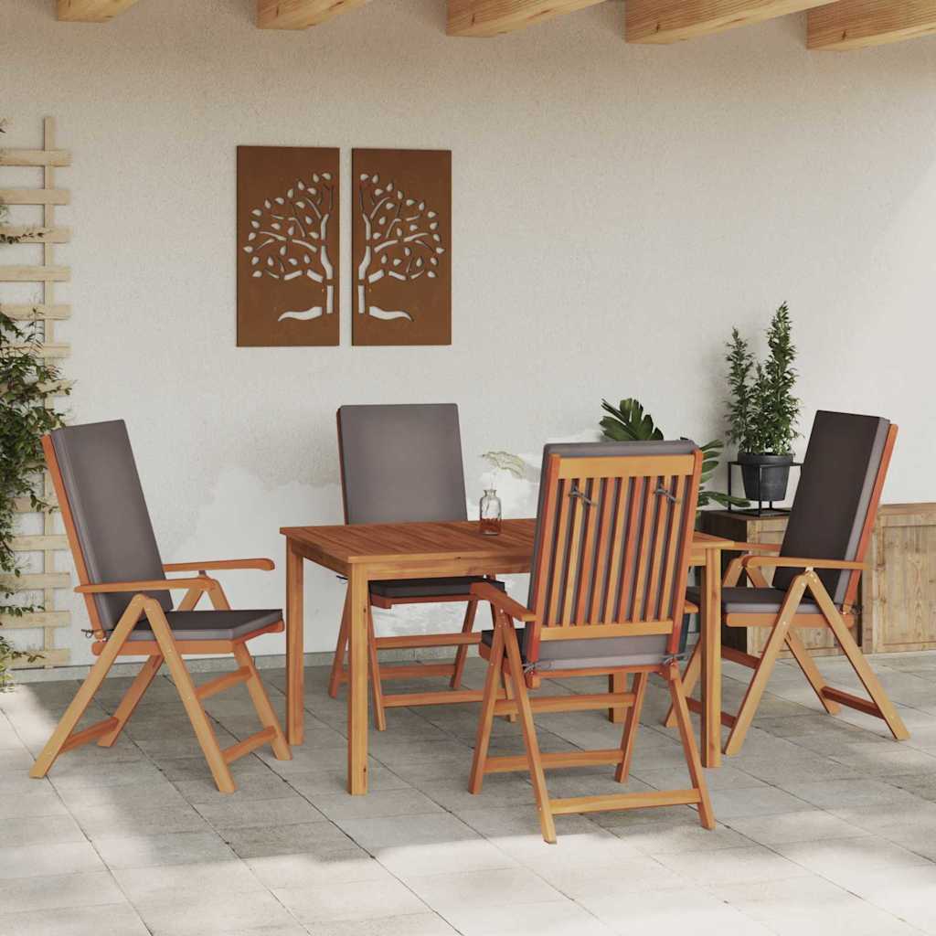Tuinstoel 4 pcs Bruin en Grijs 57 x 71.5 x 104 cm is nu te koop bij PeponiXL, paradijselijk wonen!